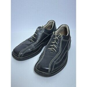 Bass Shoes Mens 11 M Casual Oxford Flats Comfort Black Leather Lace Up Low Top